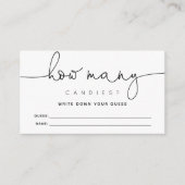 Eenvoudige kalligrafie Raad hoeveel Snoepjes Informatiekaartje (Voorkant)