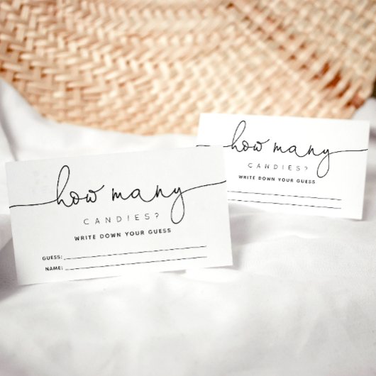 Eenvoudige kalligrafie Raad hoeveel Snoepjes Informatiekaartje