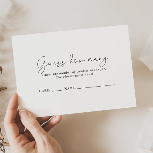 Eenvoudige kalligrafie Raad hoeveel spel Kaart Visitekaartje