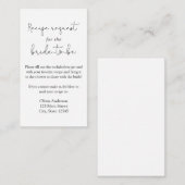 Eenvoudige kalligrafie Recept Aanvraag Behuizing K Informatiekaartje (Voorkant / Achterkant)