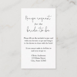 Eenvoudige kalligrafie Recept Aanvraag Behuizing K Informatiekaartje