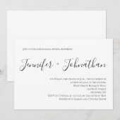 Eenvoudige kalligrafie repetitie diner uitnodiging (Voorkant / Achterkant)