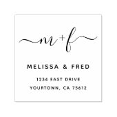 Eenvoudige kalligrafie Retouradres Zelfinkingstadi Zelfinktende Stempel (Design)