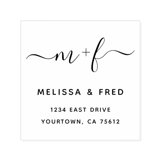 Eenvoudige kalligrafie Retouradres Zelfinkingstadi Zelfinktende Stempel (Design)