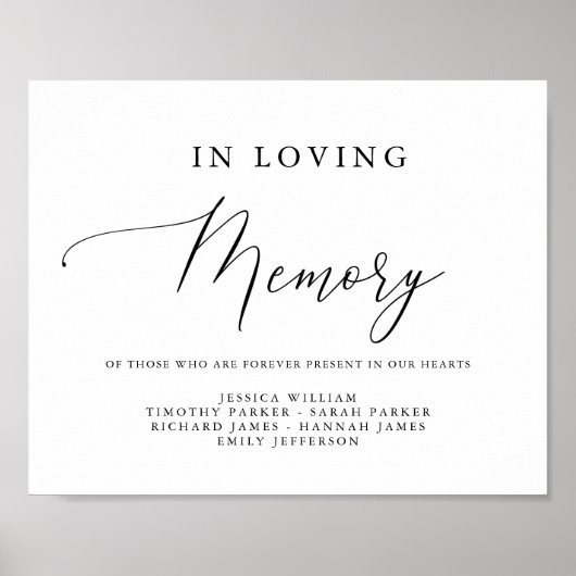 Eenvoudige kalligrafie roestige 'In Loving Memory' Poster (Voorkant)
