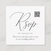 Eenvoudige kalligrafie Rsvp met QR-code Informatiekaartje (Voorkant)