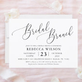 Eenvoudige kalligrafie Rustic Bridal Brunch Uitnod Kaart