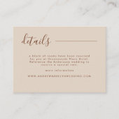 Eenvoudige kalligrafie Rustic en Cream Wedding Informatiekaartje (Voorkant)