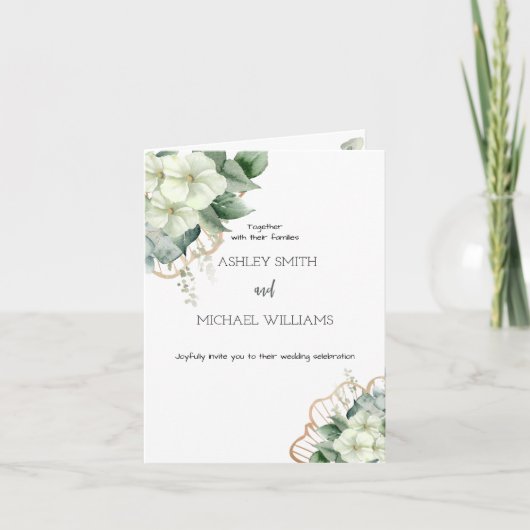 Eenvoudige kalligrafie Rustic Greenery Floral Wedd (Voorkant)