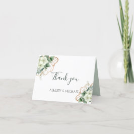 Eenvoudige kalligrafie Rustic Greenery Floral Wedd Bedankkaart