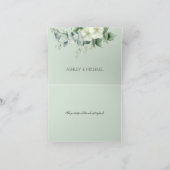 Eenvoudige kalligrafie Rustic Greenery Floral Wedd Bedankkaart (Binnen)