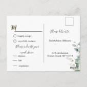 Eenvoudige kalligrafie Rustic Greenery Floral Wedd Briefkaart