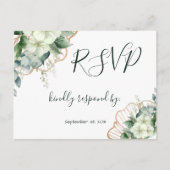 Eenvoudige kalligrafie Rustic Greenery Floral Wedd Briefkaart (Voorkant)