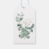 Eenvoudige kalligrafie Rustic Greenery Floral Wedd Cadeaulabel (Achterkant)