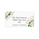 Eenvoudige kalligrafie Rustic Greenery Floral Wedd Etiket (Voorkant)