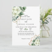 Eenvoudige kalligrafie Rustic Greenery Floral Wedd Kaart (Staand voorkant)