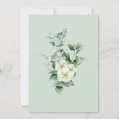 Eenvoudige kalligrafie Rustic Greenery Floral Wedd Kaart (Achterkant)
