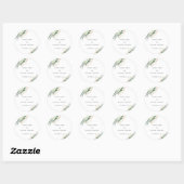 Eenvoudige kalligrafie Rustic Greenery Floral Wedd Ronde Sticker (Vel)
