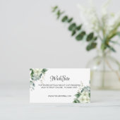 Eenvoudige kalligrafie Rustic Greenery Floral Wedd Visitekaartje (Staand voorkant)