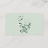 Eenvoudige kalligrafie Rustic Greenery Floral Wedd Visitekaartje (Achterkant)