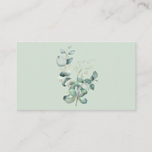 Eenvoudige kalligrafie Rustic Greenery Floral Wedd Visitekaartje (Achterkant)
