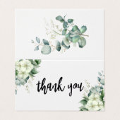 Eenvoudige kalligrafie Rustic Greenery Floral Wedd Visitekaartje (Buitenkant ongevouwen)