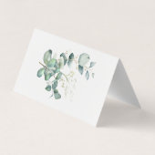 Eenvoudige kalligrafie Rustic Greenery Floral Wedd Visitekaartje (Achterkant)