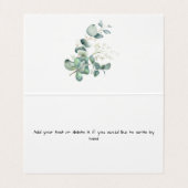 Eenvoudige kalligrafie Rustic Greenery Floral Wedd Visitekaartje (Binnenkant ongevouwen)