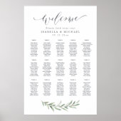 Eenvoudige kalligrafie Rustic Greenery Seating Cha Poster (Voorkant)