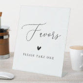 Eenvoudige kalligrafie Rustic Wedding Favors Sign Reclamebord Met Voetstuk (Insitu)