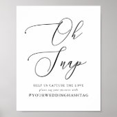 Eenvoudige kalligrafie Rustic Wedding Hashtag Poster (Voorkant)