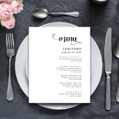 Eenvoudige kalligrafie Rustic Wedding Menus