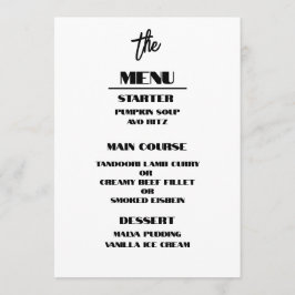 Eenvoudige kalligrafie Rustic Wedding Menus Menu