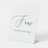 Eenvoudige kalligrafie Rustic Wedding Program Fan Reclamebord Met Voetstuk (Voorkant)