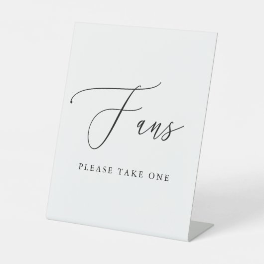 Eenvoudige kalligrafie Rustic Wedding Program Fan  Reclamebord Met Voetstuk (Voorkant)