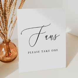 Eenvoudige kalligrafie Rustic Wedding Program Fan  Reclamebord Met Voetstuk