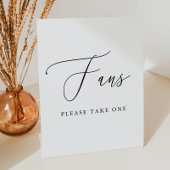 Eenvoudige kalligrafie Rustic Wedding Program Fan  Reclamebord Met Voetstuk