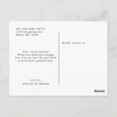 Eenvoudige kalligrafie rustiek dank u briefkaart (Achterkant)