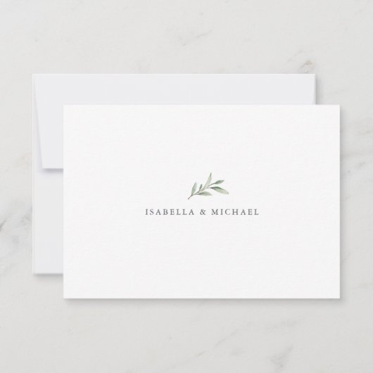 Eenvoudige kalligrafie rustiek groen bruiloft QR-c RSVP Kaartje (Achterkant)