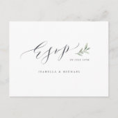 Eenvoudige kalligrafie rustiek groen bruiloft RSVP Uitnodiging Briefkaart (Voorkant)
