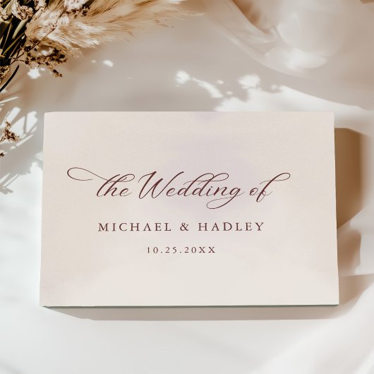 Eenvoudige kalligrafie rustieke bruiloft gastenboek