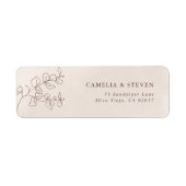 Eenvoudige kalligrafie Rustieke bruiloft retour ad Etiket (Voorkant)