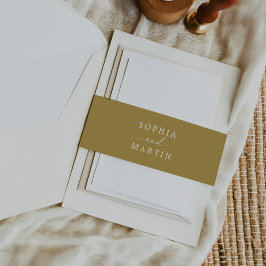 Eenvoudige kalligrafie rustieke bruiloft uitnodigingen wikkel