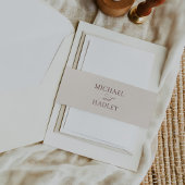 Eenvoudige kalligrafie rustieke bruiloft uitnodigingen wikkel