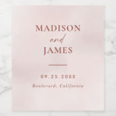 Eenvoudige kalligrafie rustieke bruiloft wijn etiket (Enkel label)