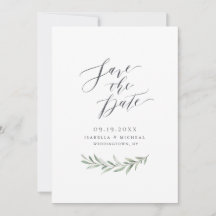 Eenvoudige kalligrafie rustieke groene wedding
