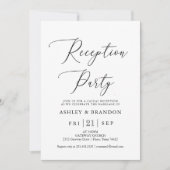 Eenvoudige kalligrafie rustieke ontvangstfeest kaart (Voorkant)