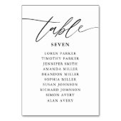 Eenvoudige kalligrafie Rustieke trouwstoelindeling Kaart (Voorkant)