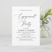 Eenvoudige kalligrafie rustieke verlovingsfeest kaart (Staand voorkant)