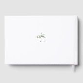 Eenvoudige kalligrafie rustige bruine bruiloft gastenboek (Achterkant)